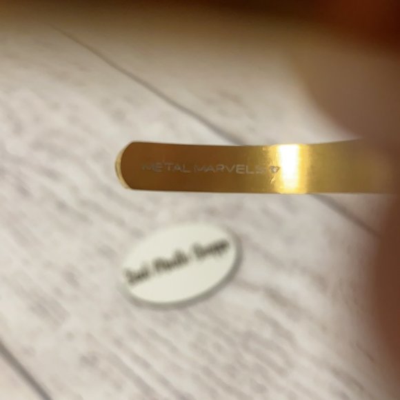 *Metal Marvels YOU MATTER Thick Bangle in Gold - Picture 3 of 3